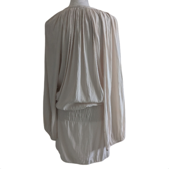 Ramy Brook Paris Dress Champagne Cream Boho Silk Size M - Picture 5 of 13